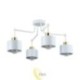 Sieninis šviestuvas E27 LED Elza x4 baltas + auksinis apvalus.