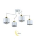 Sieninis šviestuvas E27 LED Elza x4 baltas + auksinis apvalus.