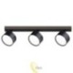 Sieninė lempa GX53 LED Capris pasukama x3 juoda