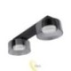 Sieninė lempa GX53 LED Glossy x2 juoda dūminė