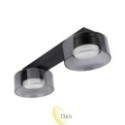 Sieninė lempa GX53 LED Glossy x2 juoda dūminė
