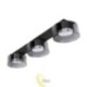 Sieninė lempa GX53 LED Glossy x3 juoda rūkinta