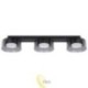 Sieninė lempa GX53 LED Glossy x3 juoda rūkinta