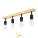 Sieninė lempa E27 LED Eos pasukama x4 juoda + medis