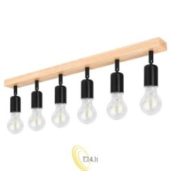 Sieninė lempa E27 LED Eos pasukama x6 juoda + WD