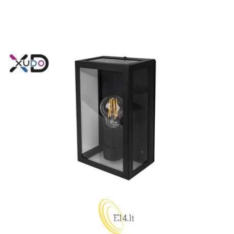 Sieninė lempa E27 LED IP44 Glass juoda