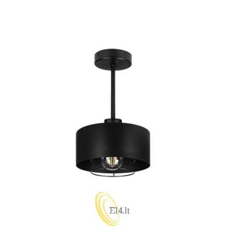 Sieninė lempa E27 LED Nilo 20 cm juoda