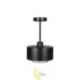 Sieninė lempa E27 LED Nilo 20 cm juoda