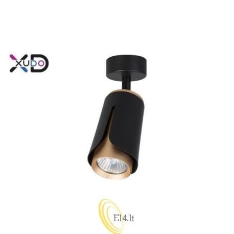Sieninė lempa GU10 LED x1 juoda+auksinė