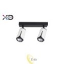 Sieninė lempa GU10 LED x2 balta+juoda