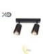 Sieninė lempa GU10 LED x2 juoda+auksinė