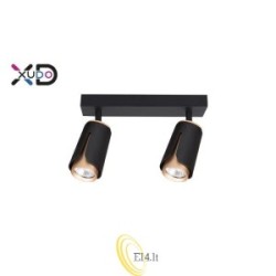 Sieninė lempa GU10 LED x2 juoda+auksinė