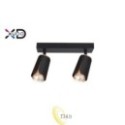 Sieninė lempa GU10 LED x2 juoda+auksinė