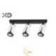 Sieninė lempa GU10 LED x3 balta+juoda