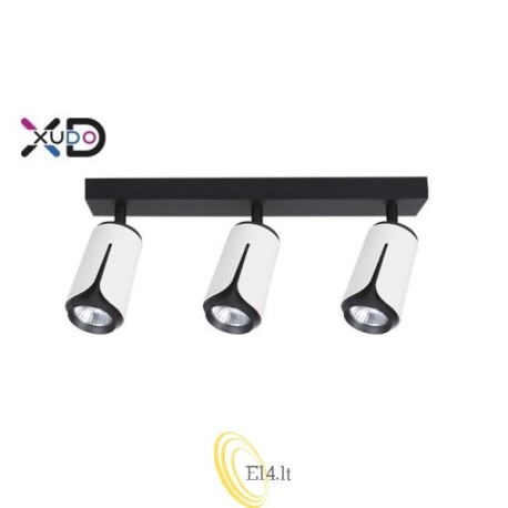 Sieninė lempa GU10 LED x3 balta+juoda