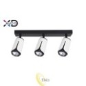 Sieninė lempa GU10 LED x3 balta+juoda