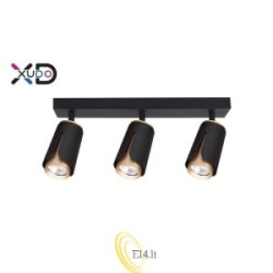 Sieninė lempa GU10 LED x3 juoda+auksinė