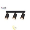 Sieninė lempa GU10 LED x3 juoda+auksinė