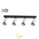 Sieninė lempa GU10 LED x4 balta+juoda