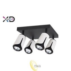 Sieninė lempa GU10 LED x4 balta+juoda kvadratinė