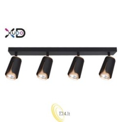 Sieninė lempa GU10 LED x4 juoda+auksinė