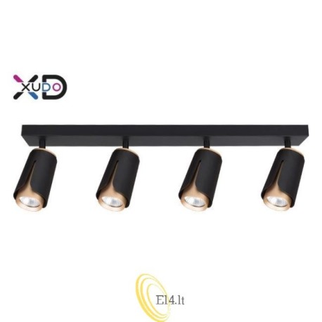 Sieninė lempa GU10 LED x4 juoda+auksinė