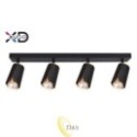Sieninė lempa GU10 LED x4 juoda+auksinė