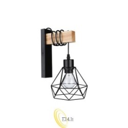 Sieninis šviestuvas E27 LED Otto kabantis x1 juodas WD