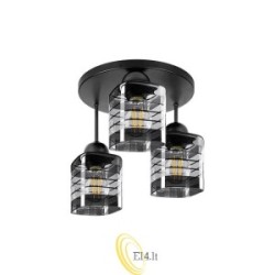 Sieninis šviestuvas E27 LED Senti x3 juodas apvalus