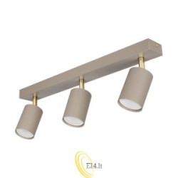 Sieninė lempa GU10 LED Bardo pasukama x3 smėlio spalvos + auksinė