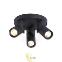 Sieninė lempa GU10 LED Rita pasukama x3 apvali juoda