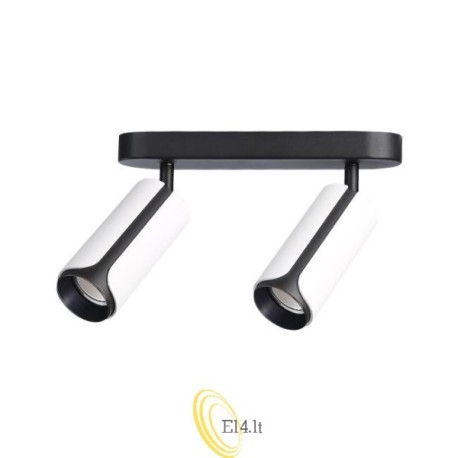 Sieninė lempa GU10 LED Sento pasukama x2 balta+juoda
