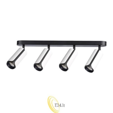 Sieninė lempa GU10 LED Sento pasukama x4 balta+juoda