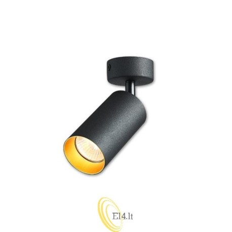 Sieninė lempa GU10 LED Eris Gold judama x1 juoda