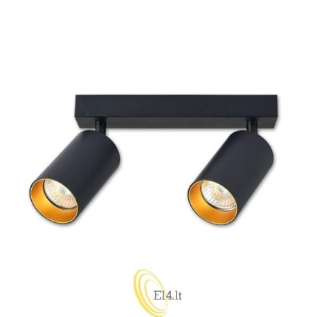 Sieninė lempa GU10 LED Eris Gold judama x2 juoda