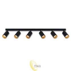 Sieninė lempa GU10 LED Eris Gold judama x6 juoda