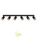 Sieninė lempa GU10 LED Eris Gold judama x6 juoda