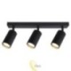 Sieninė lempa GU10 LED Lucerno judama x3 juoda