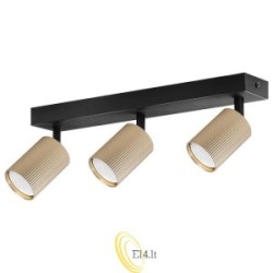 Sieninė šviestuvas GU10 LED Lucerno pasukamas x3 juodas+auksinis