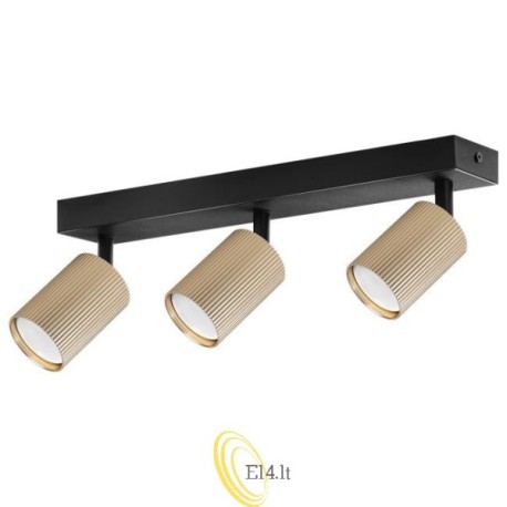 Sieninė šviestuvas GU10 LED Lucerno pasukamas x3 juodas+auksinis