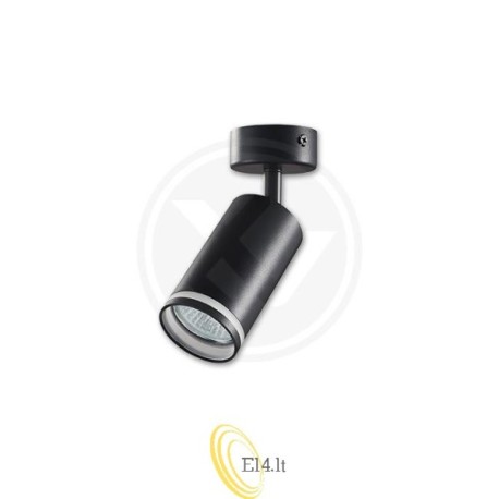 Sieninė lempa GU10 LED Ring 55 mm pasukama x1 juoda