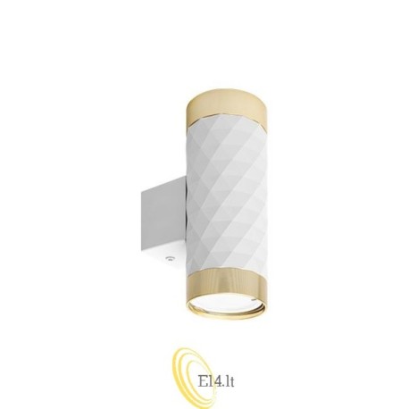 Sieninė lempa GU10 LED Glamour DUO apvali balta+auksinė