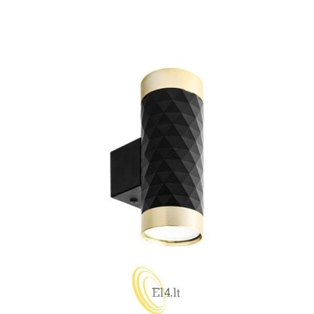 Sieninis šviestuvas GU10 LED Glamour DUO apvalus juodas+auksinis