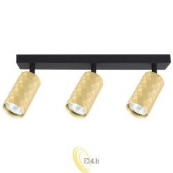 Sieninė lempa GU10 LED Glamour judama x3 juoda+auksinė