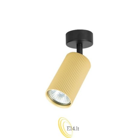 Sieninė lempa GU10 LED Lucerno pasukama x1 juoda+auksinė