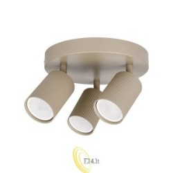 Sieninė lempa GU10 LED Lucerno judama x3 smėlio spalvos apvali