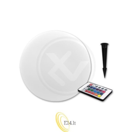 LED sodo lempa rutulys RGB 30 cm balta saulės energijos