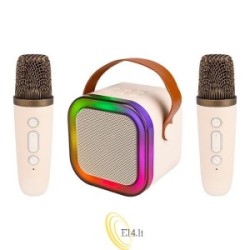 Nešiojamas Bluetooth karaokės garsiakalbis – 2 mikrofonai