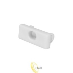 Baltas PVC Slim LED profilio kamštelis su kiauryme