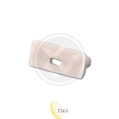 Baltas PVC Slim LED profilio galinis dangtelis su kiauryme